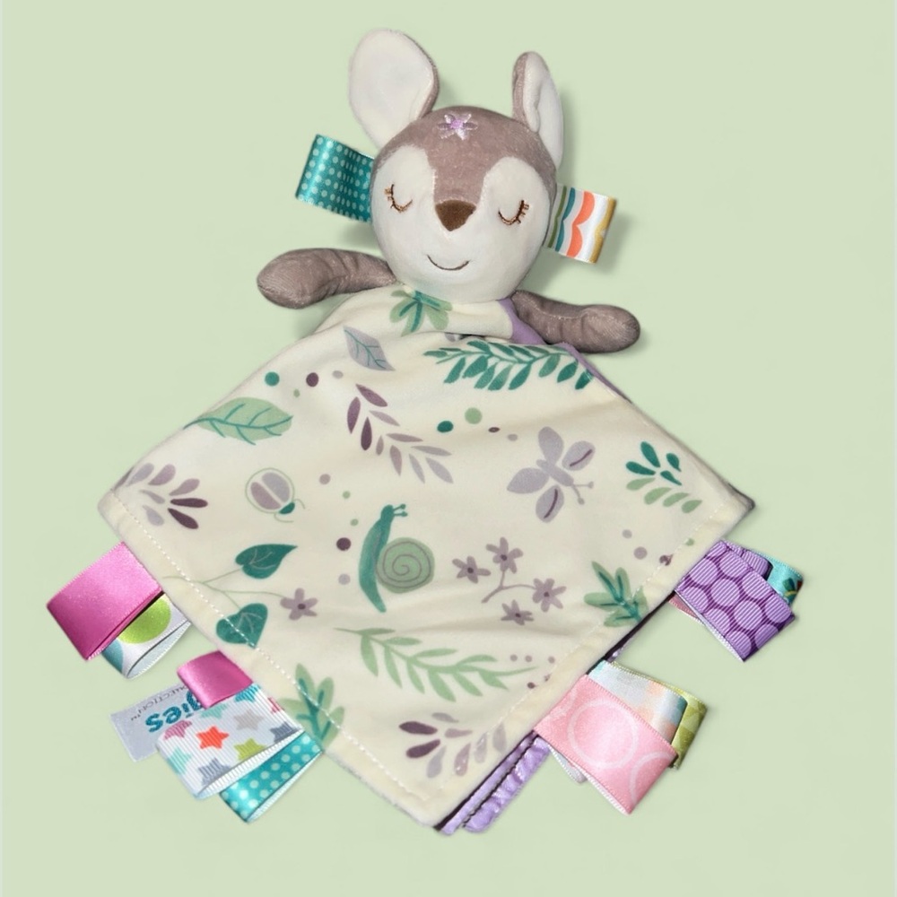 Taggies Flora Fawn Baby Deer Plush Security Blanket Lovey